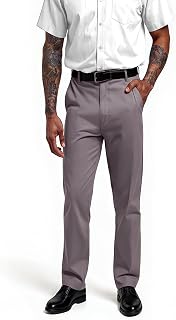 COOFANDY Men's Casual Plain Leisure Cotton Flat Front Chino Trousers