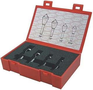 KEO 53538 Cobalt Steel Single-End Countersink Set, Uncoated (Bright) Finish, 100 Degree Point Angle, 5/16" - 5/8" Head Diameter