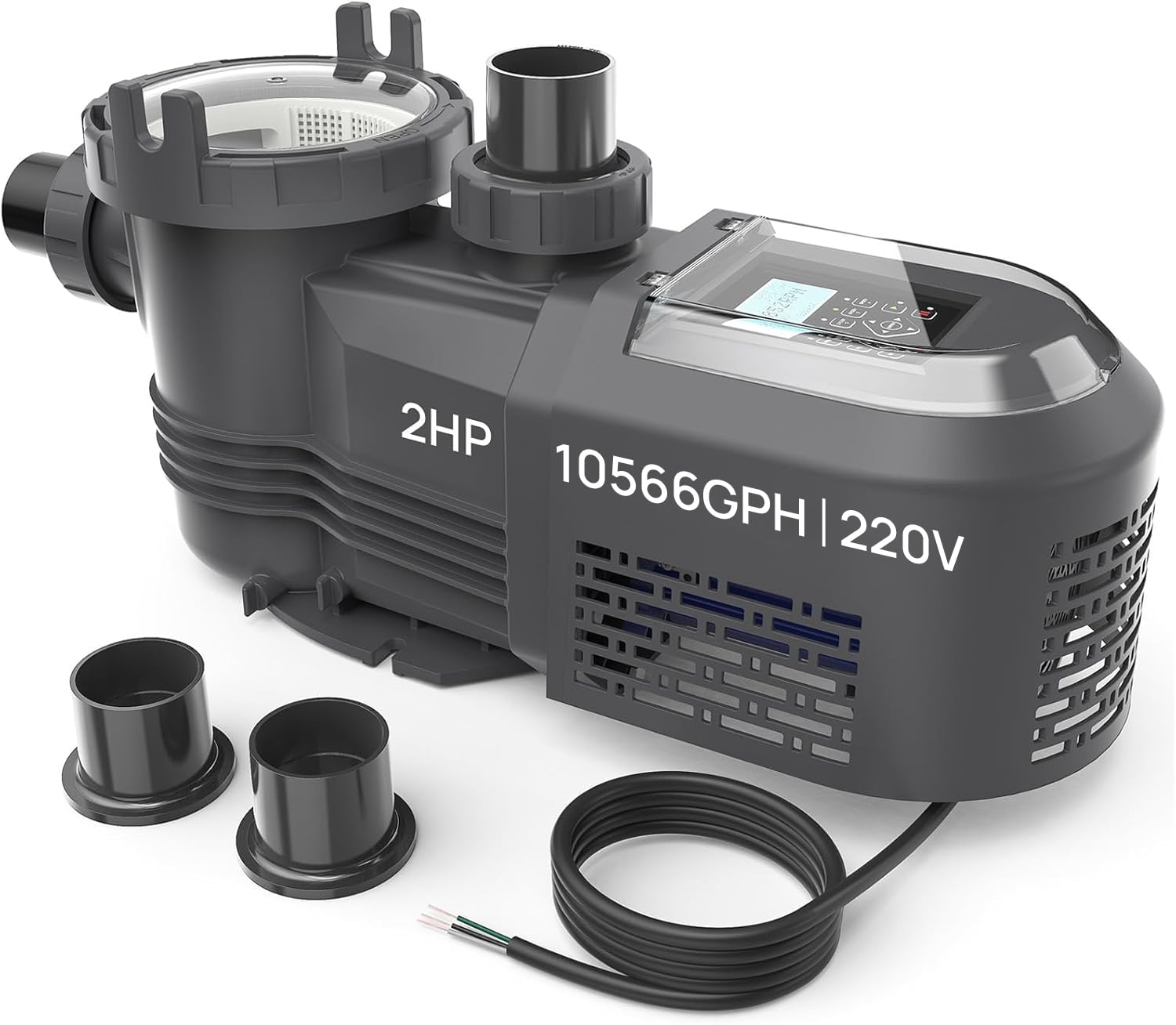 Aquastrong Variable Speed Pool Pump, 2 HP, 220V, 10566GPH, In/Above Pool Pump, E