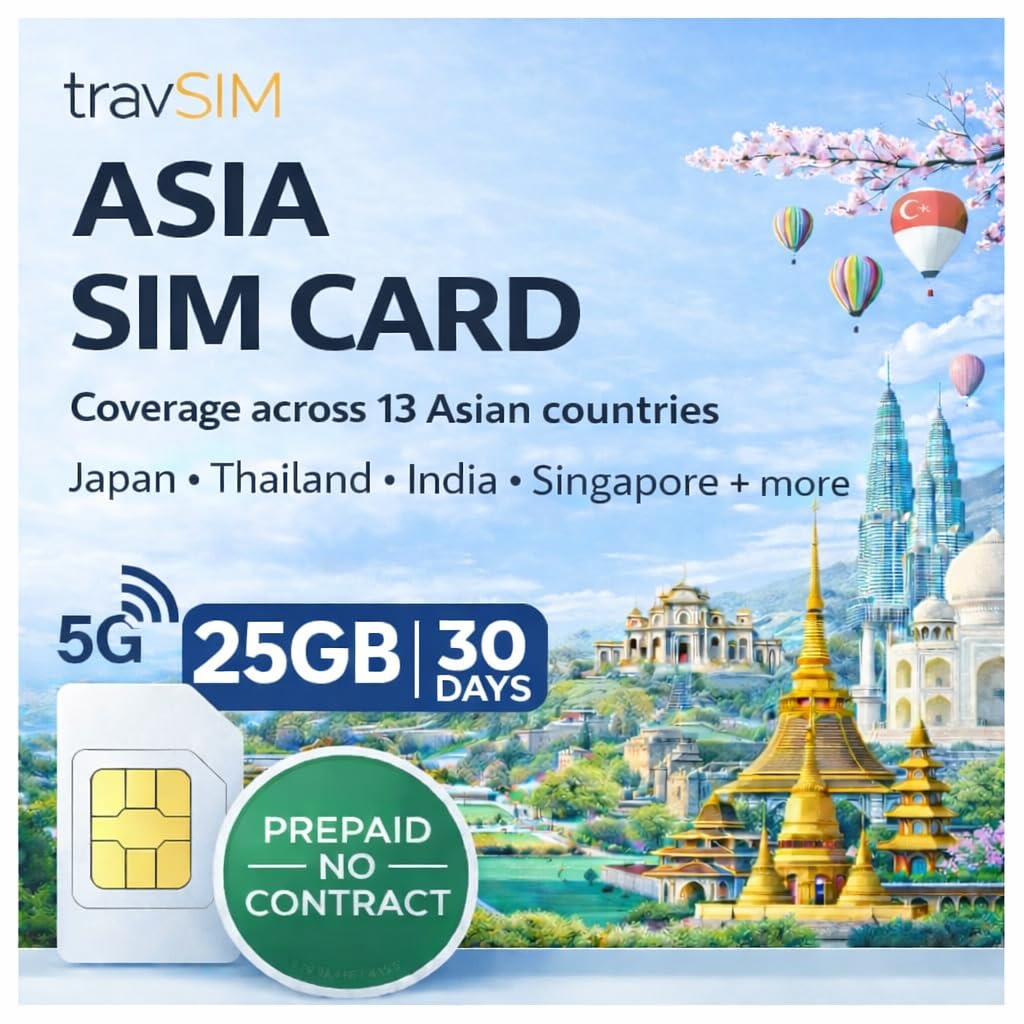 Asia SIM Card Japan + 12 Countries | 25GB HIgh Speed Data to Stay Connected for 
