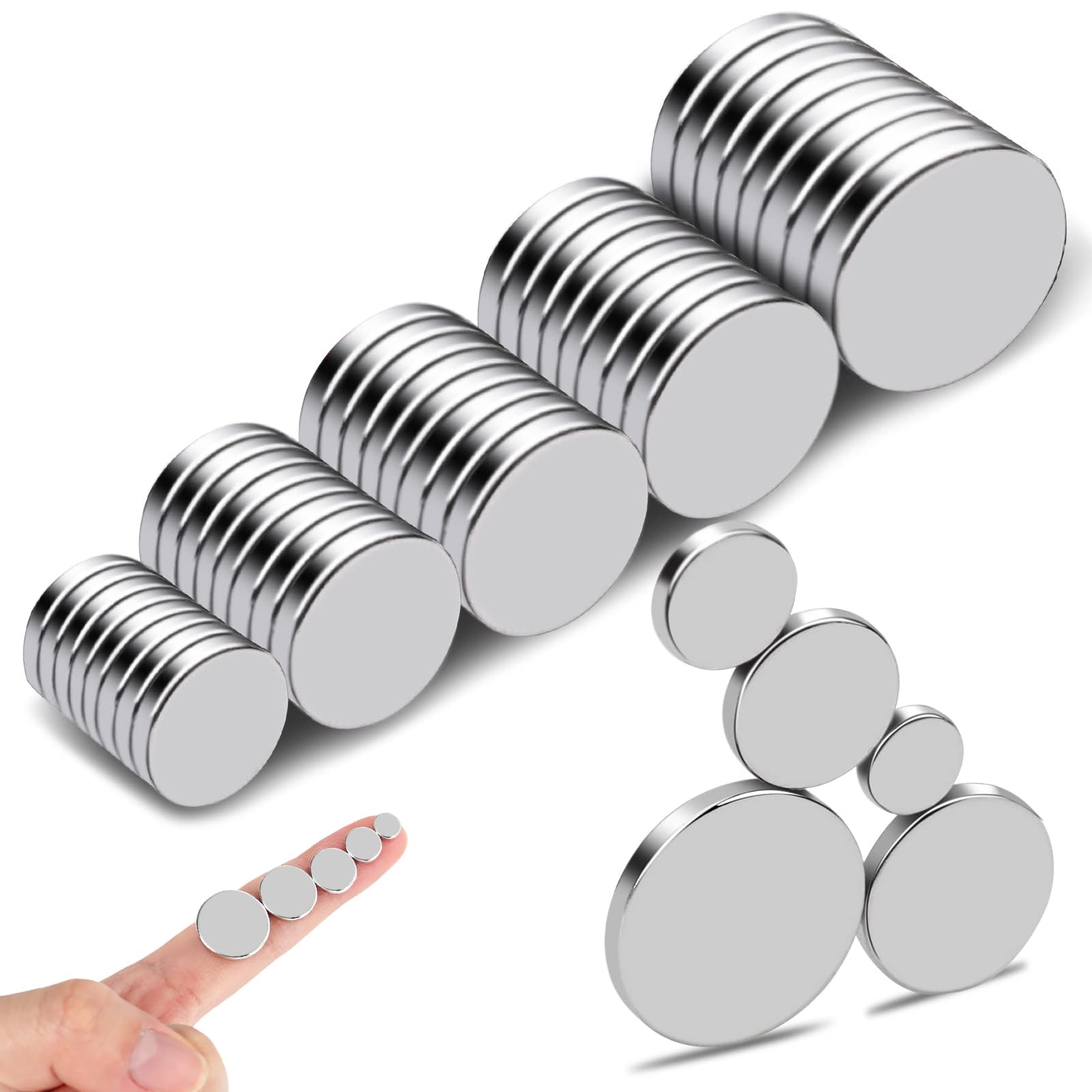 DIYMAG Small Rare Earth Magnets, 40 Pack, 5 Sizes - Neodymium Magnets for Refrig