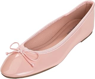 Feversole Ballerina in Coloured Patent Leather with Memory Foam Cushion for Macaroons for Women