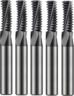 HeeHoo 5Pcs Coated Carbide 60° UN Multi-Form Thread Mill Cutters 5/16"-18 | 17 mm LOC, 60 mm OAL, 3 Flutes, for up to 60 HRC Steel CNC Machining