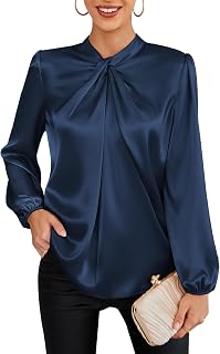 GRACE KARIN Women Business Casual Long Sleeve Satin Blouse