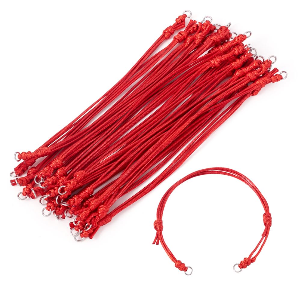 20pcs Adjustable Korean Wax Polyester Cord Bracelets with Jump Rings Friendship 