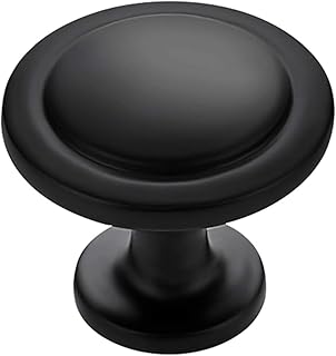 Ravinte Matte Black Round Cabinet Knobs,Zinc Pulls,1-1/4 Inch,30 Pack | Solid Zinc Alloy, Single Hole, Screws Included, Drawer Pulls, Kitchen Cabinet Hardware, for Dresser Drawers Cupboard