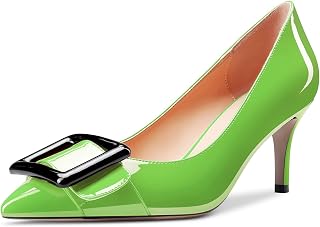 Castamere Women's Stiletto Mid Heel Closed Pointed Toe Pumps Slip-on Dress Cute Shoes 6.5 cm Heels