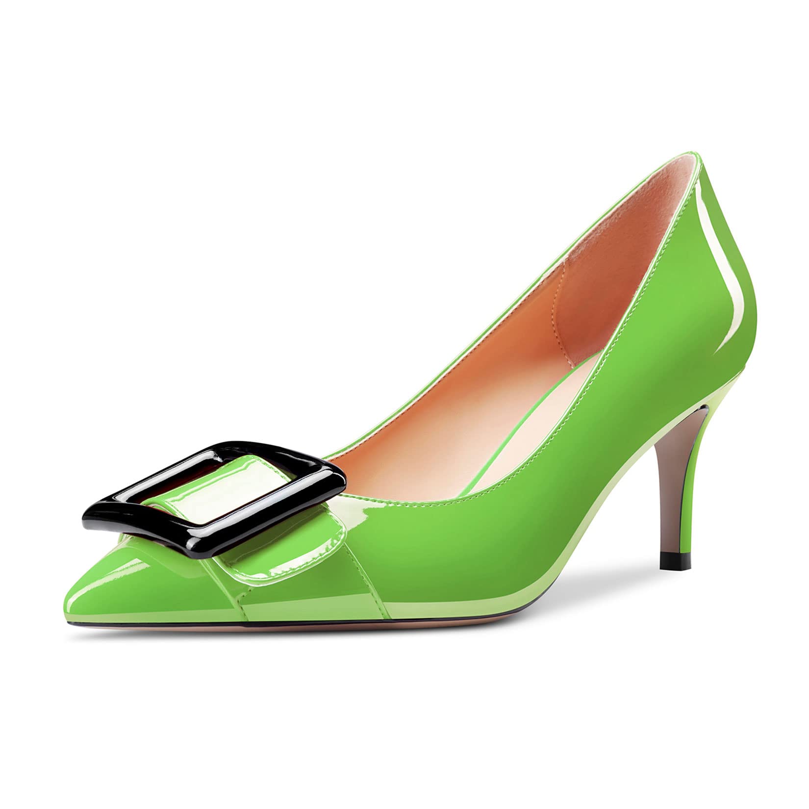 Castamere Women's Stiletto Mid Heel Closed Pointed Toe Pumps Slip-on Dress Cute 