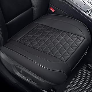 Black Panther Luxury Faux Leather Car Seat Cover Front Bottom Seat Cushion Cover, Anti-Slip and Wrap Around The Bottom, Fits 95% of Vehicles - 1 Piece,Black