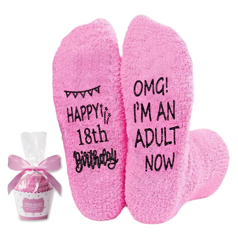 Fluffy Socks,13/18th Year Happy Birthday Gifts for Girls,Cute Warm Bed Sock | Sp