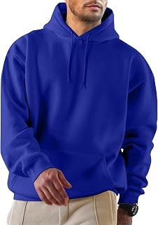 JMIERR Men's Hooded Sweatshirt Leisure Sweater with Pockets 2024 Winter Warm Long Sleeves Drawstring Sweatshirt Men Cotton Hoodie