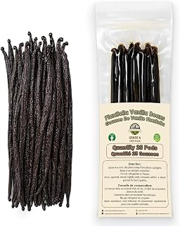 25 Large Vanilla Beans For Making Vanilla Extract Grade A - NON-GMO Fresh Vanilla Bean pods, 6-8" Inches, Plump, baking.