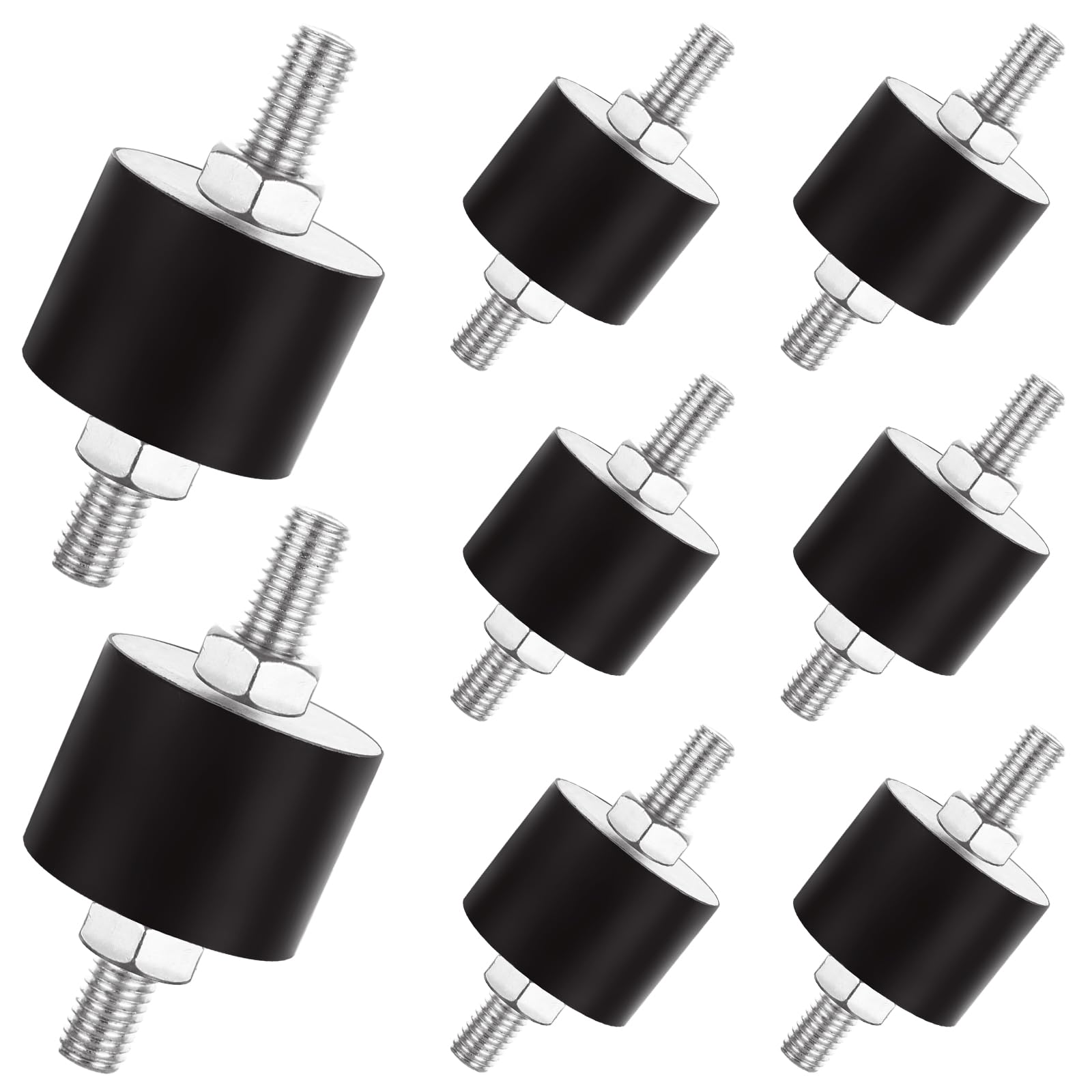 ABuff 8 Pack M10 Rubber Isolator Mounts Double Studs Shock Absorber Anti Vibrati