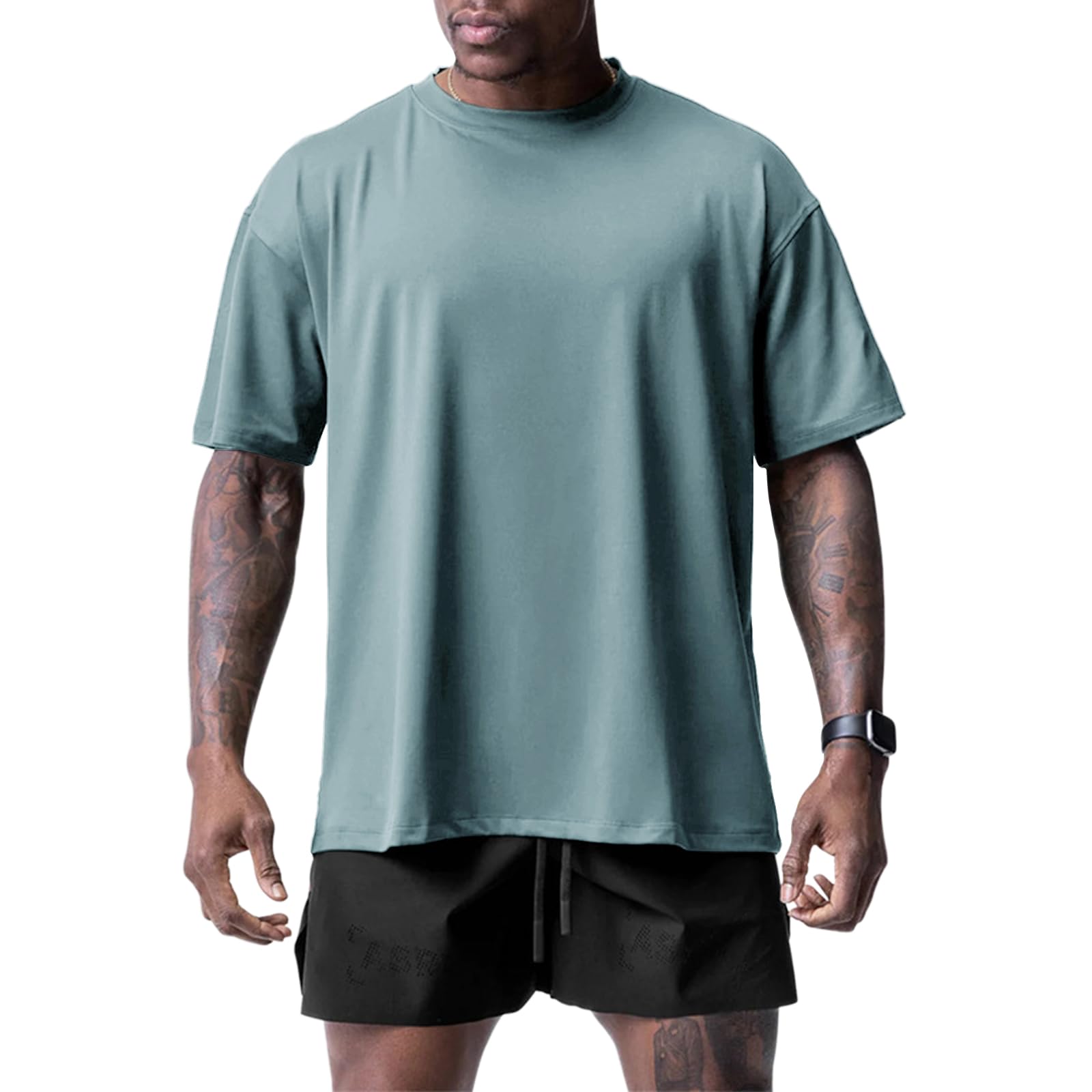 Muscle Killer 1/2pack Men's Gym Workout Dry Fit Short Sleeve Athletic Fitness Cr