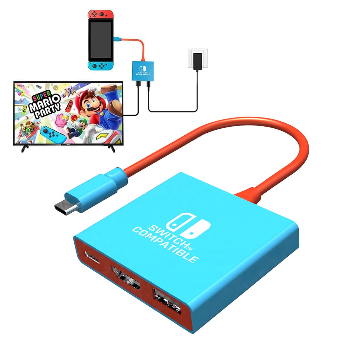 pdobq Switch Dock Switch Docking Station for Nintendo, Portable Switch2 TV Adapt