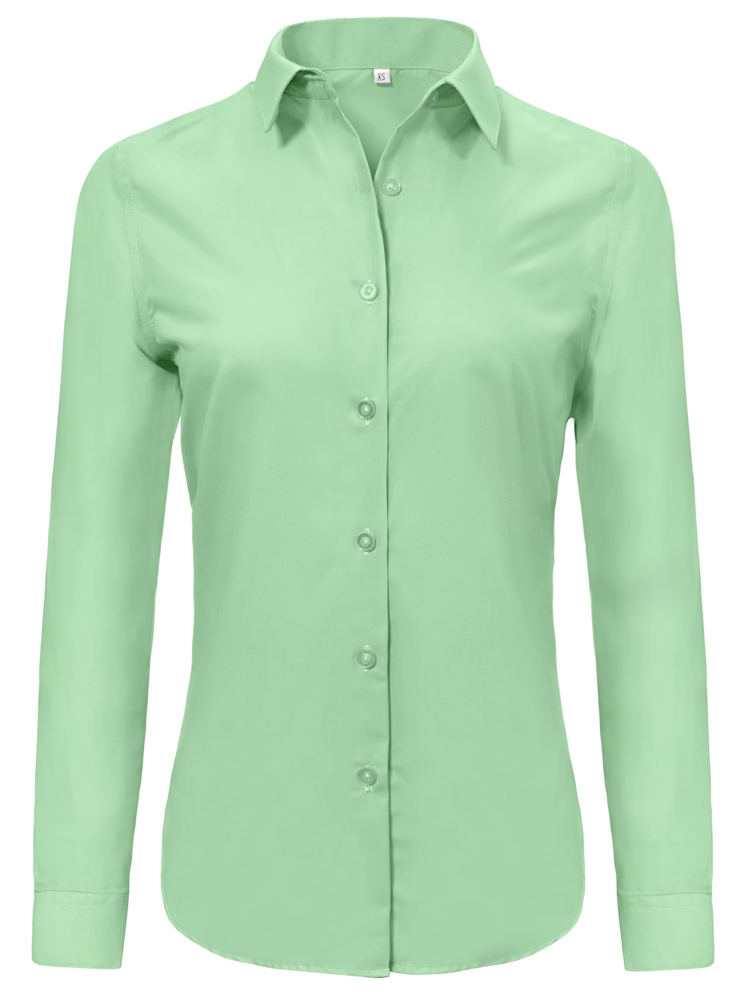 Ruisin Super Soft Wrinkle Free Button Down Shirt Women Solid Long Sleeve Striped
