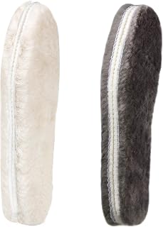 2 Pairs of Sheepskin Insoles, Wool Insoles for Men and Women, Extra Soft and Comfortable Winter Warm Sheepskin Insoles for Boots, Work, Thermal Insole Adult EU42