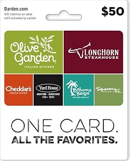 Darden Restaurants Physical Gift Card | $50