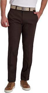Haggar Men's Big and Tall Big & Tall Expandable Waistband ECLO Stria Pleated Front Dress Trousers