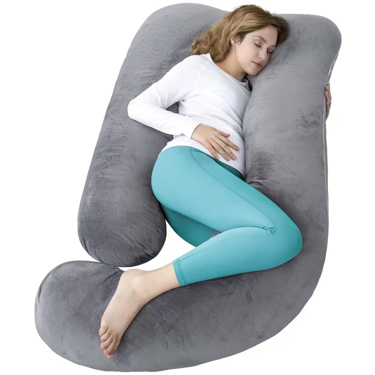 AMCATON 60 Inch Pregnancy Pillow for Sleeping, Extra Large U Shaped Body Pillow,
