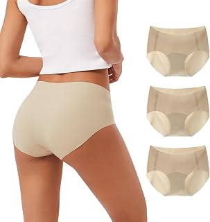 INNERSY Women's Seamless Touch Hipster Panties No Show Quick Dry Underwear 3-Pack