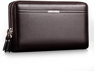 Mens Leather Cellphone Clutch Wallet Purse Large Travel Business Card Hand Bag