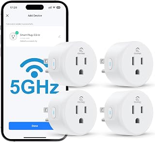 EIGHTREE 5GHz Smart Plug 15A WiFi Outlet Works with Alexa & Google, 4 Packs | Smart Home WiFi Plug with Remote Control & Group Control, Timer Outlet with Schedule, Dual-Band WiFi Outlet, No Hub Required