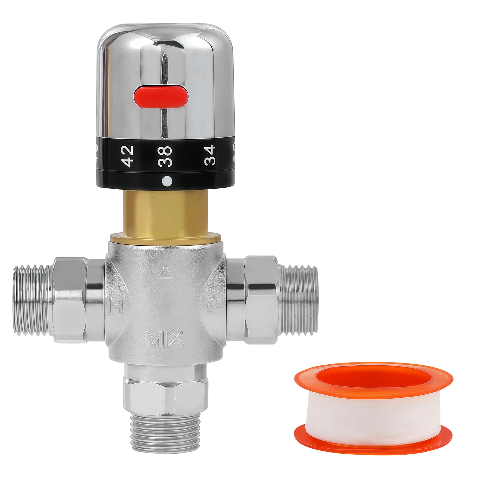 Gangang Tempcontrol G1/2 Solar Energy Brass Thermostatic Water Mixing Valve(Ther