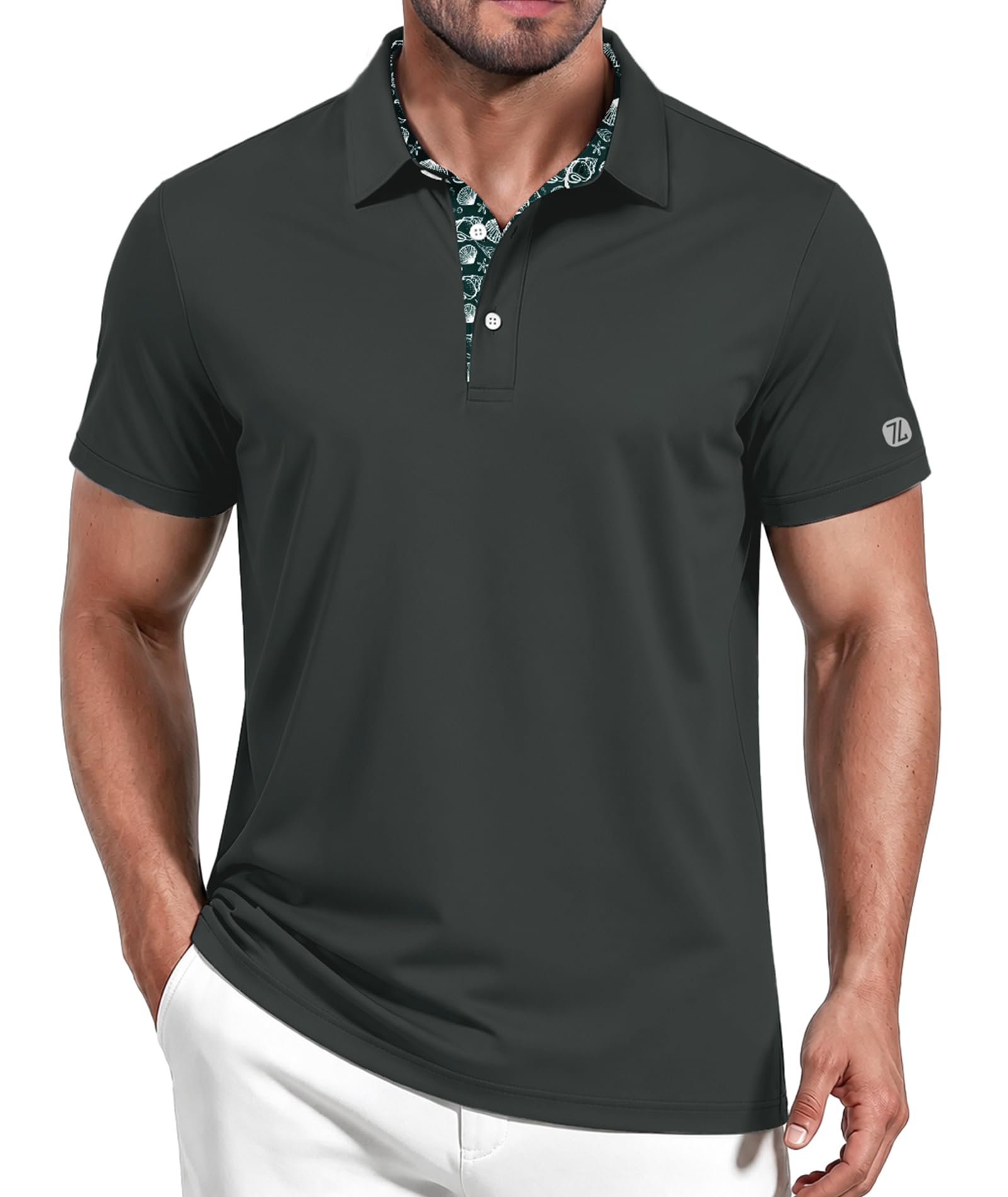 ZITY Golf Shirts for Men Short Sleeve Moisture Wicking Solid Performance Designe