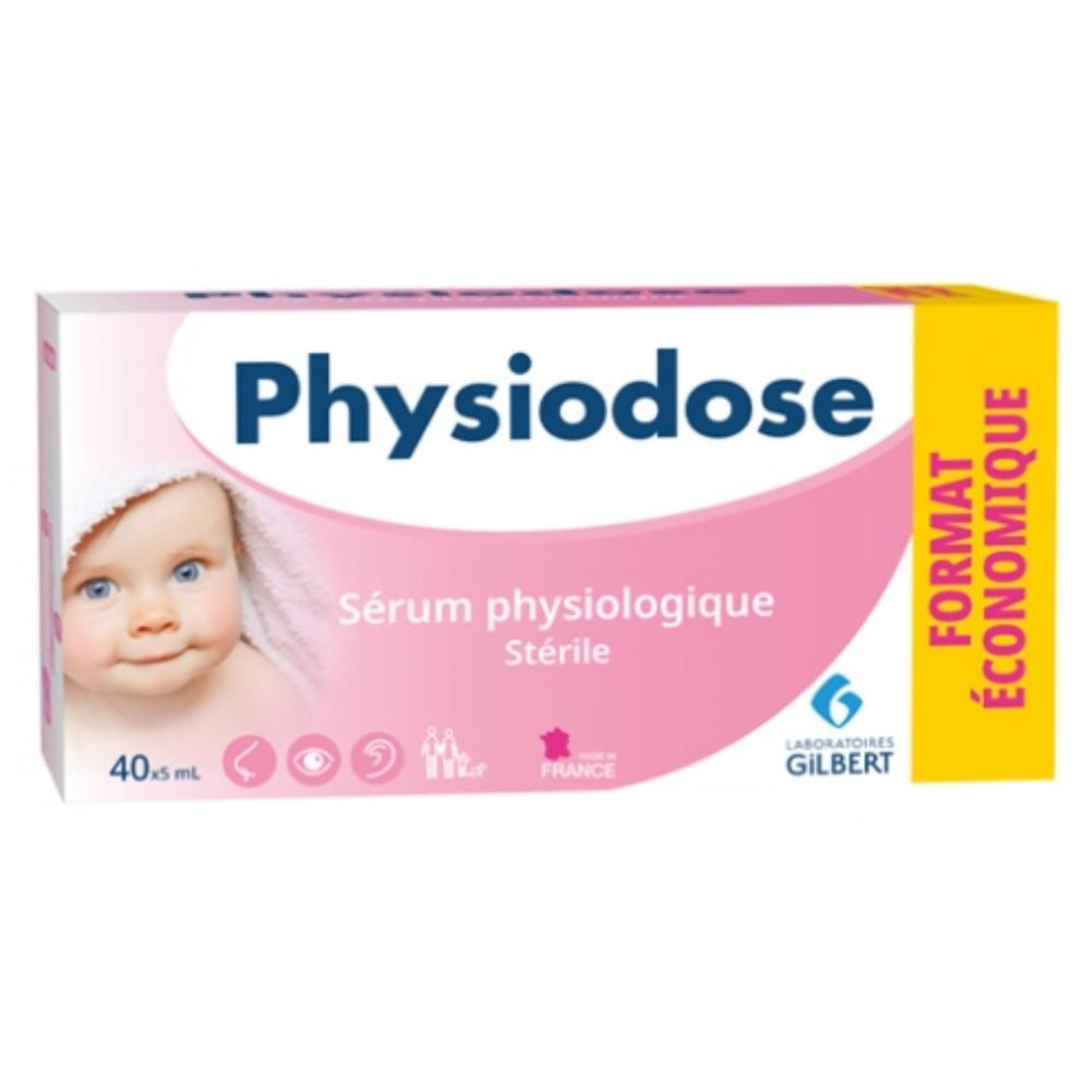 Physiodose Physiological Baby Serum – 40 Sterile Unidoses 5 ml – Nose, Eyes | St