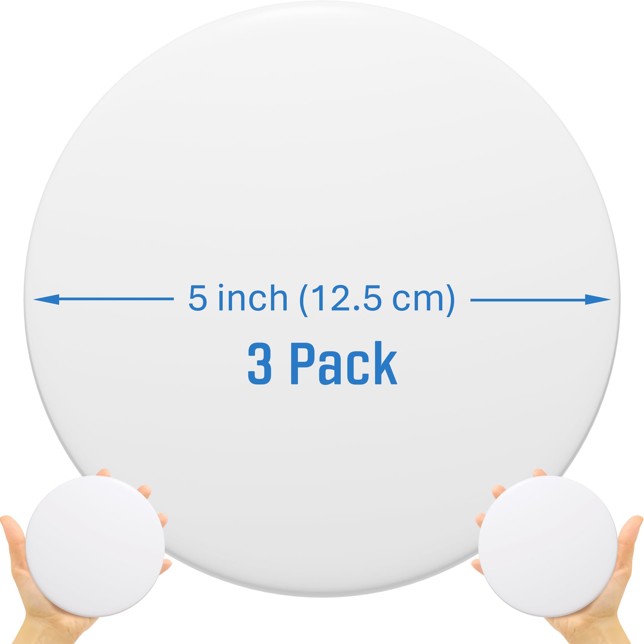 STRONGEST HOME XL Door Stoppers for Wall 5", White Wall Protector, 3 Pack | Sili
