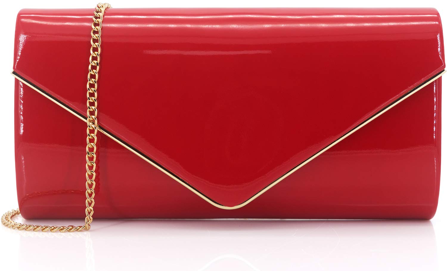 Women's Evening Handbags Patent Leather Foldover Clutch