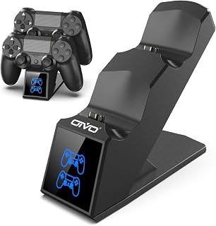 PS4 Controller Charger, PS4 Charger Charging Dock Station Compatible with Dualshock 4, Upgraded Fast-Charging Port for PlayStation 4 Controllers