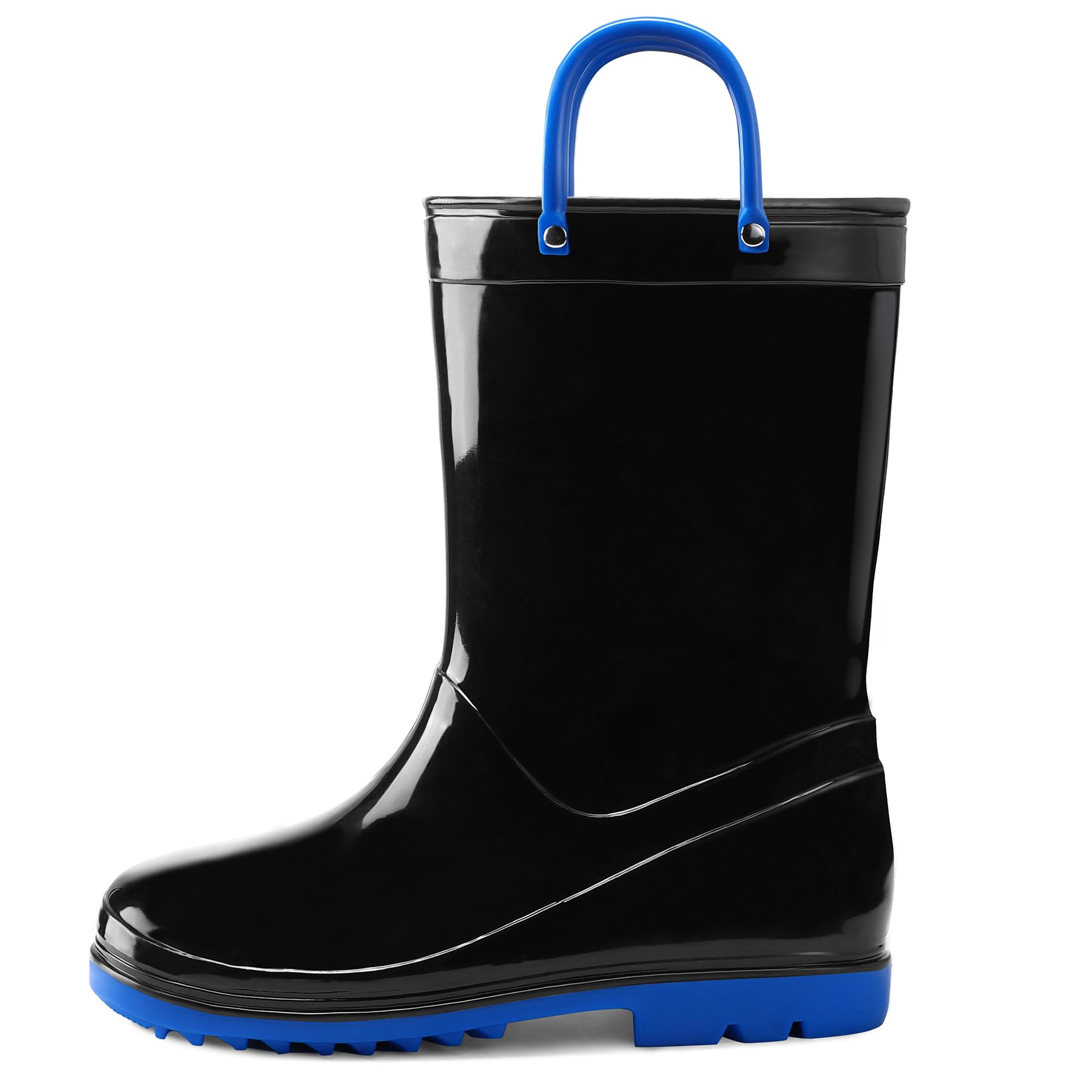 K KomForme Girls Boys Rain Boots Waterproof Boots with Easy on Handles | PVC, Li