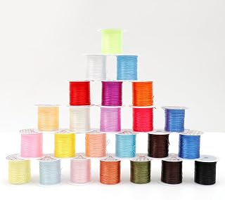 4 Rolls 10m/Roll 1mm Heavy Duty Elastic Nylon Beads for DIY Jewelry Making (Green2)
