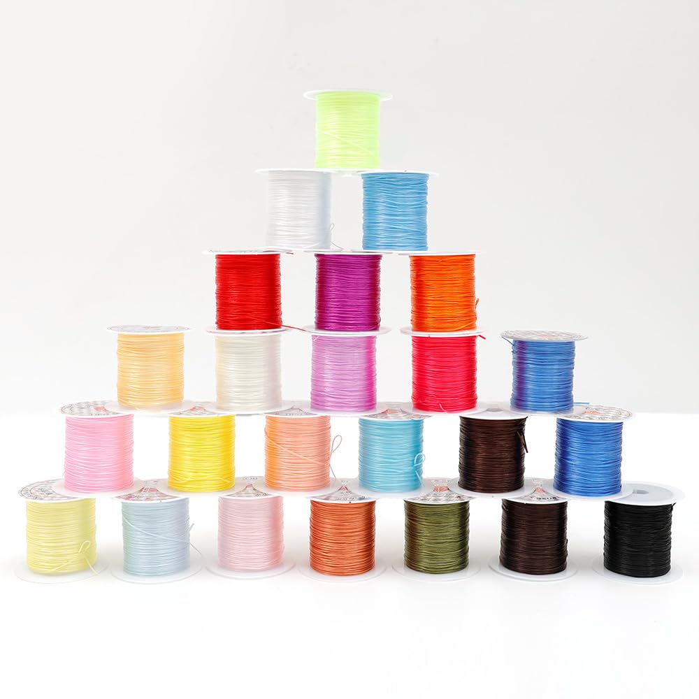4 Rolls 10m/Roll 1mm Heavy Duty Elastic Nylon Beads for DIY Jewelry Making (Gree