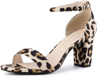 Allegra K Women's Open Toe Ankle Chunky Heeled Sandals