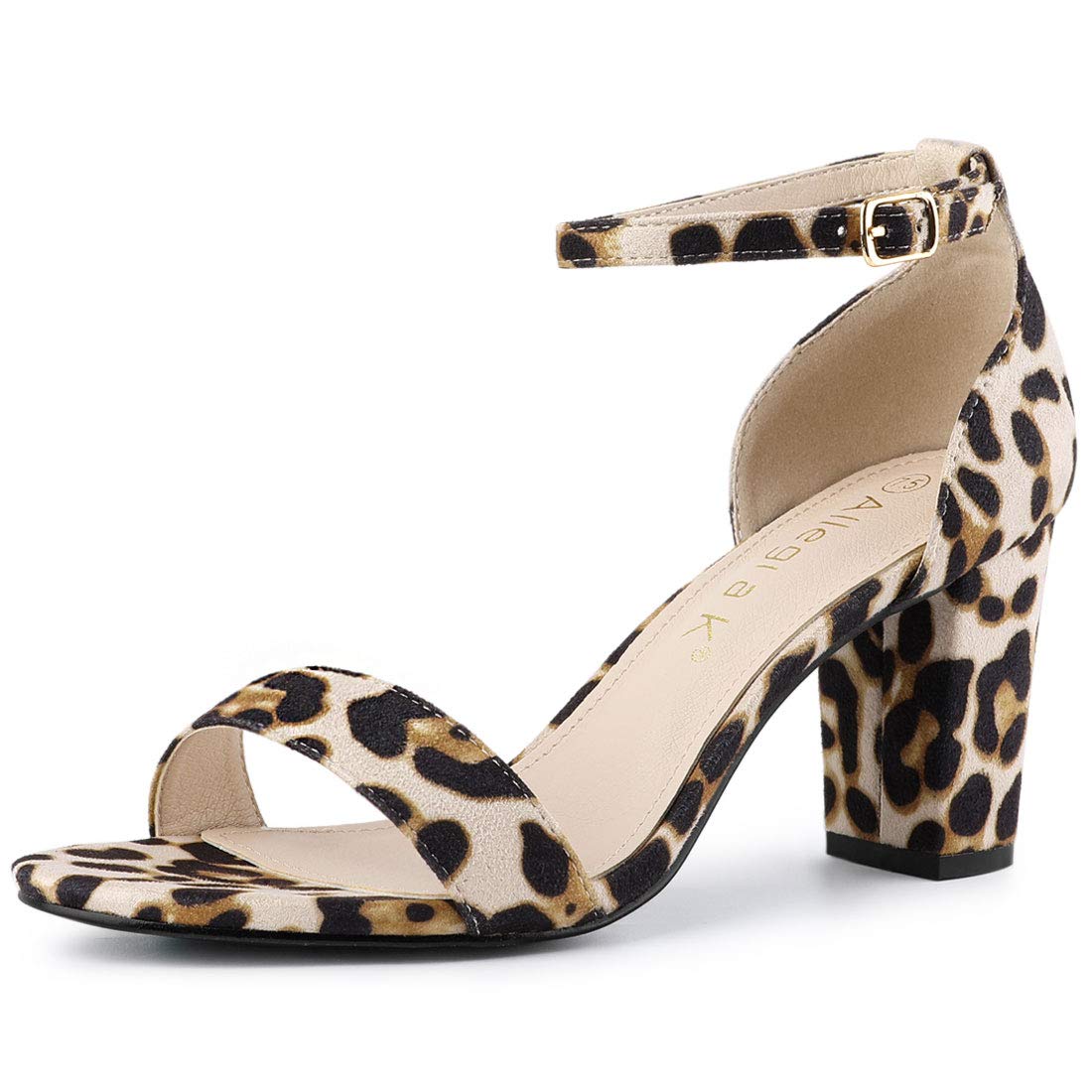 Allegra K Women's Open Toe Ankle Chunky Heeled Sandals