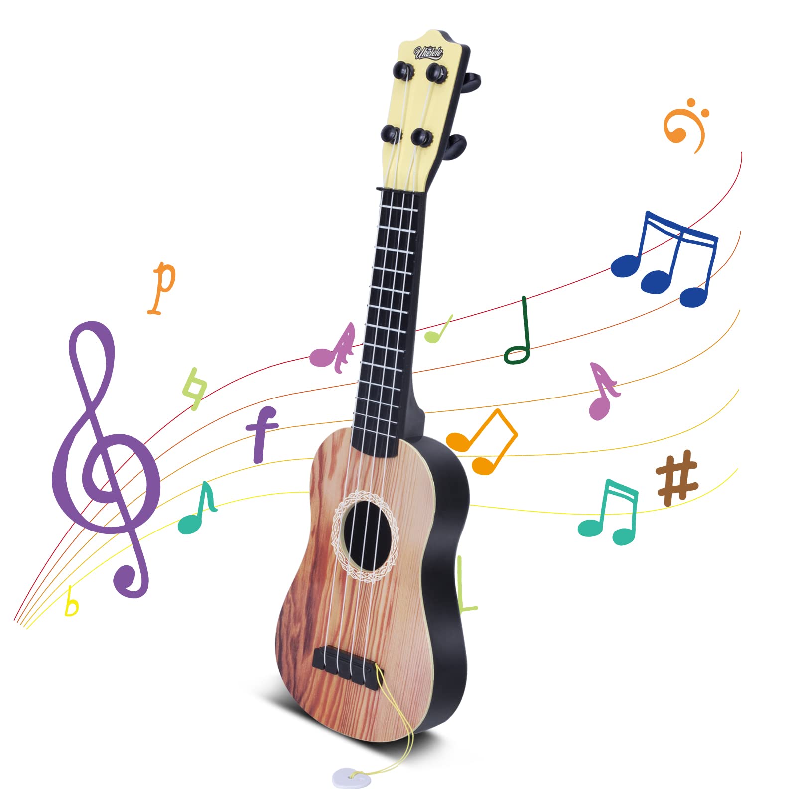 YOLOPLUS+ 17 Inch Toddler Ukulele Guitar Toy 4 Strings Mini Guitar for Kids | Ch