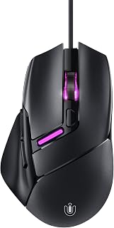 Uineer Wired Gaming Mouse, 7200 DPI, 6 Programmable Buttons, RGB Lighting