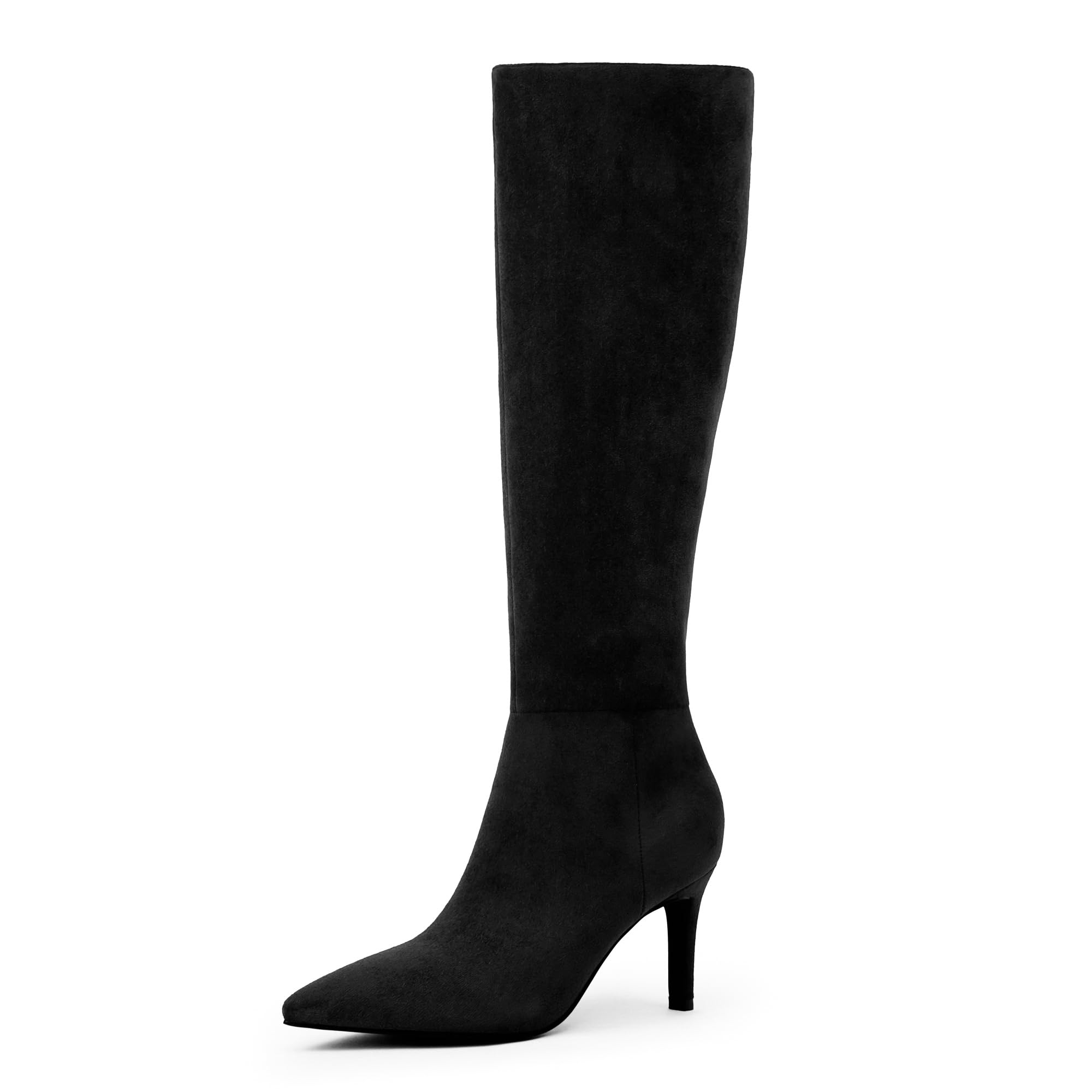 Easyfox Knee High Boots Women Pointed Toe Stiletto Heel Tall Boots