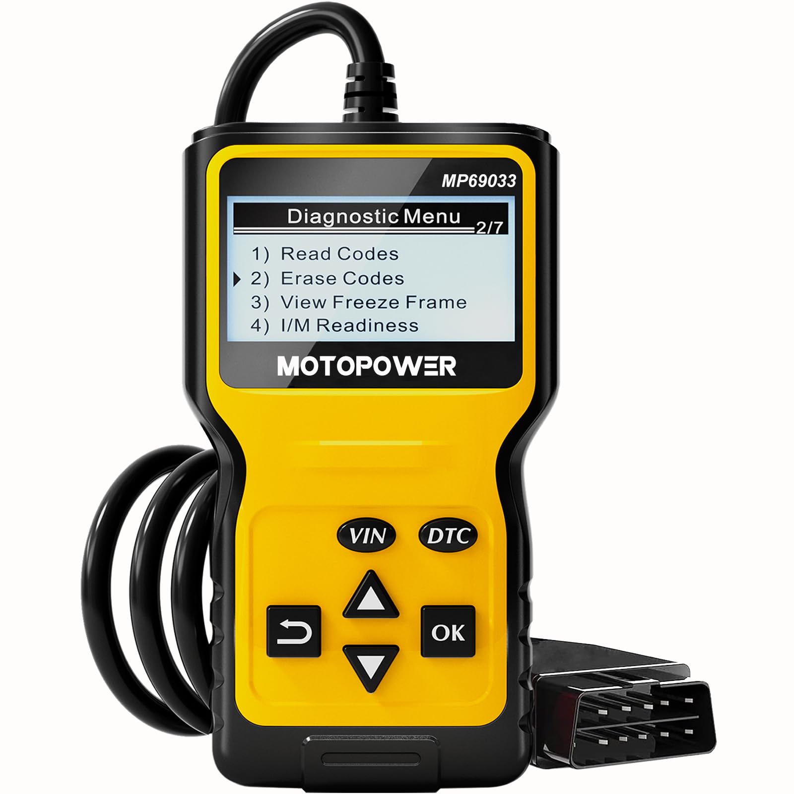 MOTOPOWER MP69033 OBD2 Scanner Universal Car Engine Fault Code Reader, CAN Diagn