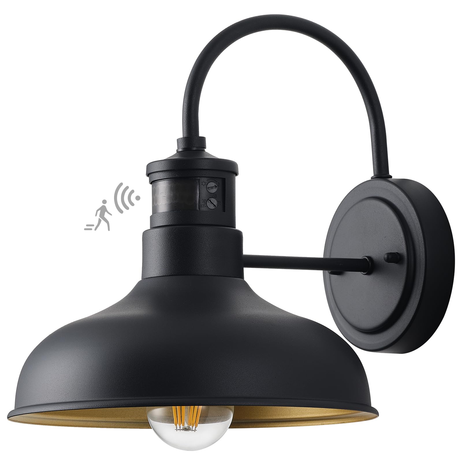 10in. Exterior Barn Style Motion Lights with Wall Mount, Dusk to Dawn Outdoor Mo
