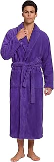 PJGGZ Men's Shawl Collar Bathrobe, Soft Long Towel Robe for Men - Super Absorbent Quick Dry yet Warm