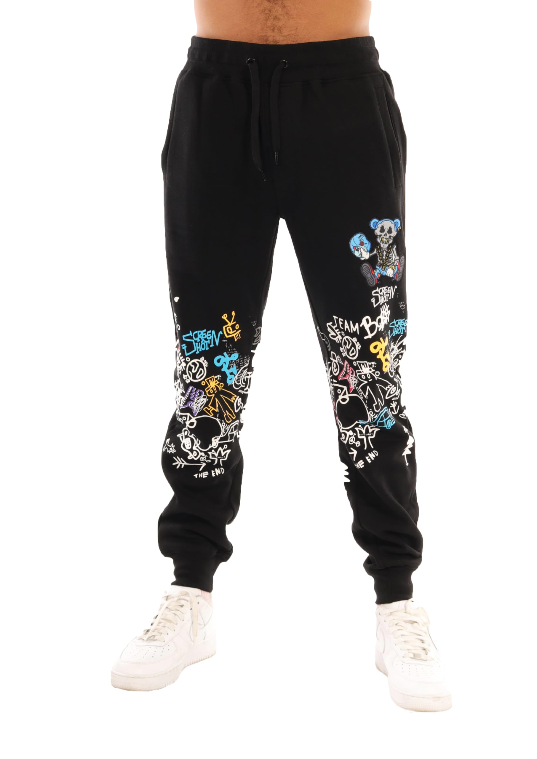 SCREENSHOT-P1165 Mens Streetwear Premium Classic Fit Urban Fleece Pants - Mask O