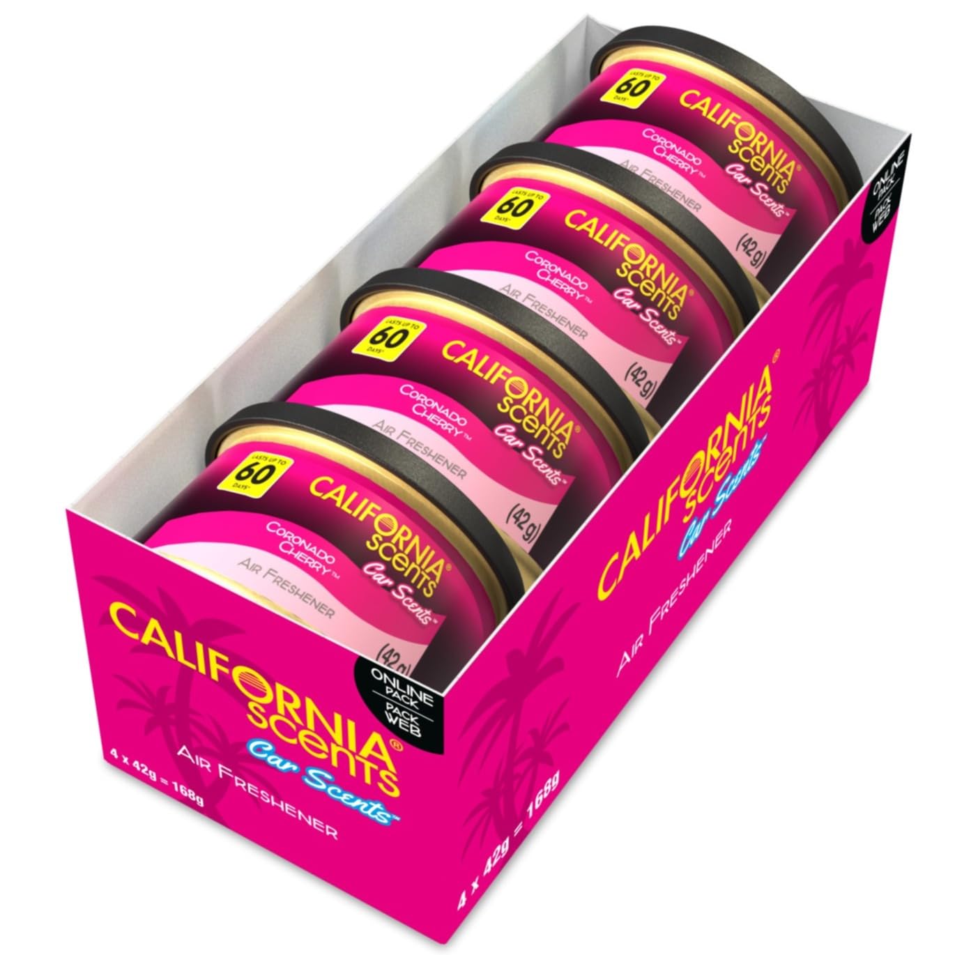 California Scents Coronado Cherry Car Air Freshener, Set of 4 | Long-lasting fra