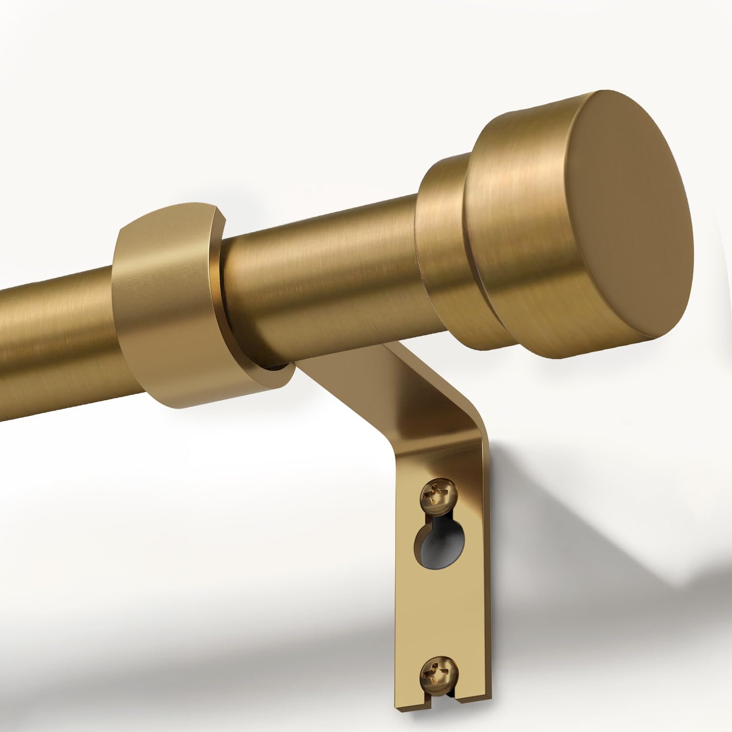 Lootkell Warm Gold Curtain Rods for Windows 72 to 144 Adjustable Length Heavy Du