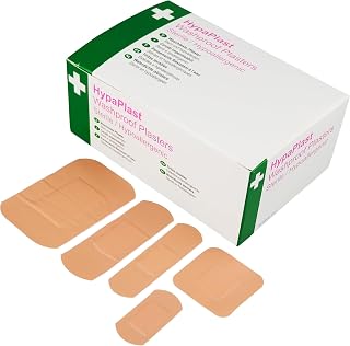 Safety First Aid HypaPlast Pack of 100 Assorted Washproof Plasters | Pink Sterile and Hypoallergenic Plasters