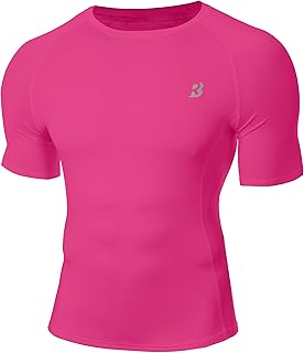 Roadbox Men's Compression Shirt Short Sleeve Workout Base Layer Undershirts