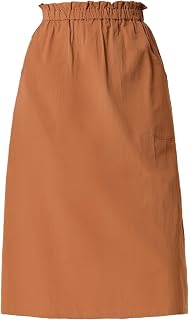 Allegra K Women's Cotton A-Line Skirt Elastic High Waist Casual Midi Skirts